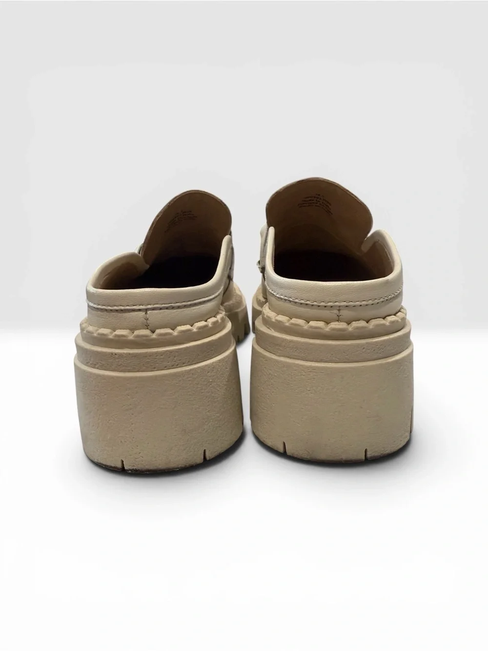 Free People Lyra Link Loafer Mules in Bone Women's Size 10.5 y2K